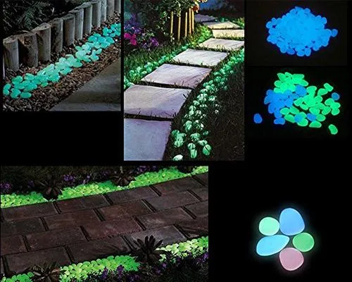 100 Pcs Colorful Luminous Glow in the Dark Pebble Stone