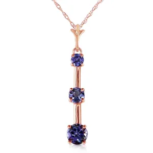 1.25 Carat 14K Solid Rose Gold Generosity Tanzanite Necklace