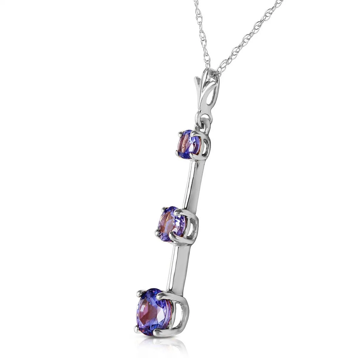 1.25 Carat 14K Solid White Gold Wished For Reaches Tanzanite Necklace