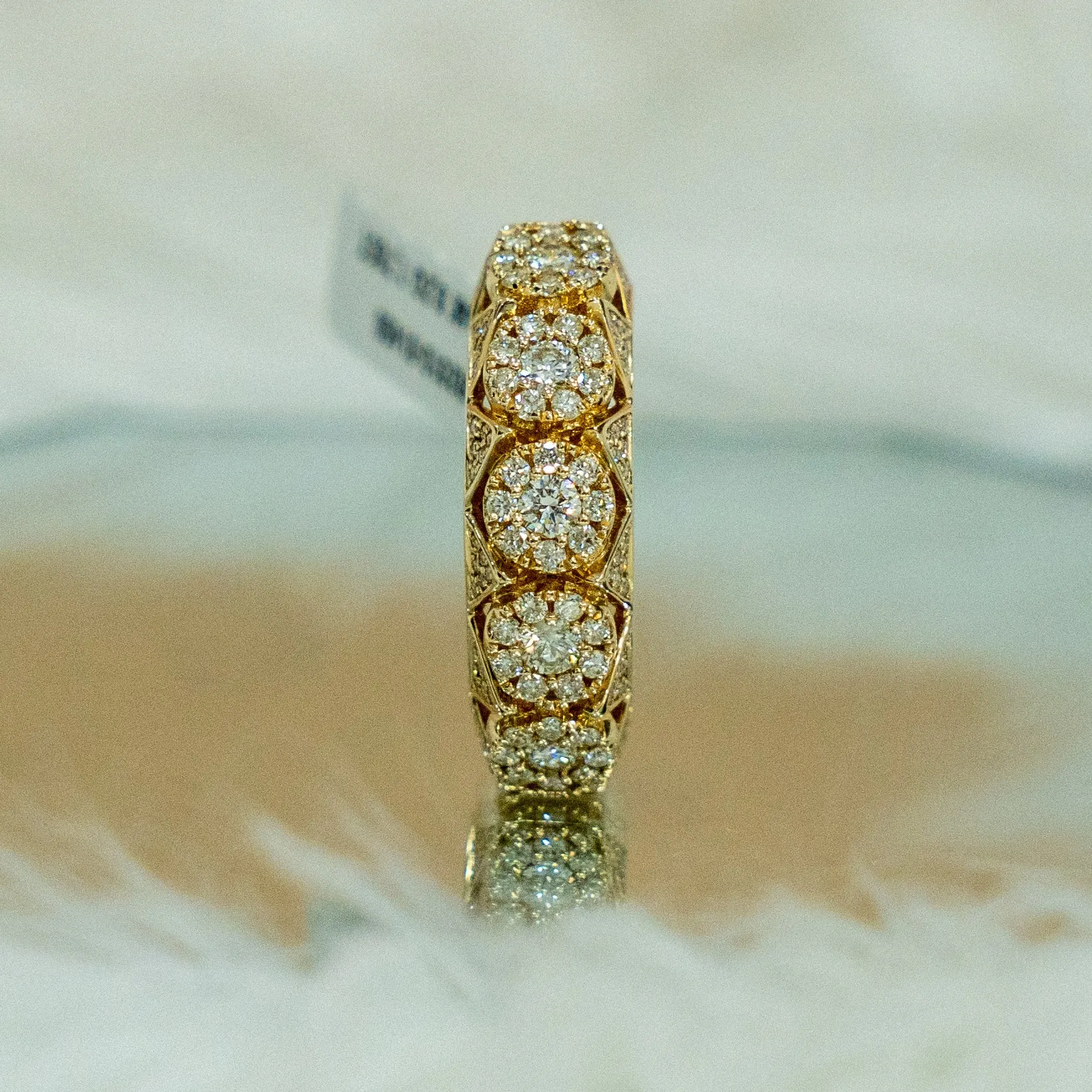 14K Yellow Gold Luxury Diamond Ring 1.70Ct / 9.2gr / Size 10.5