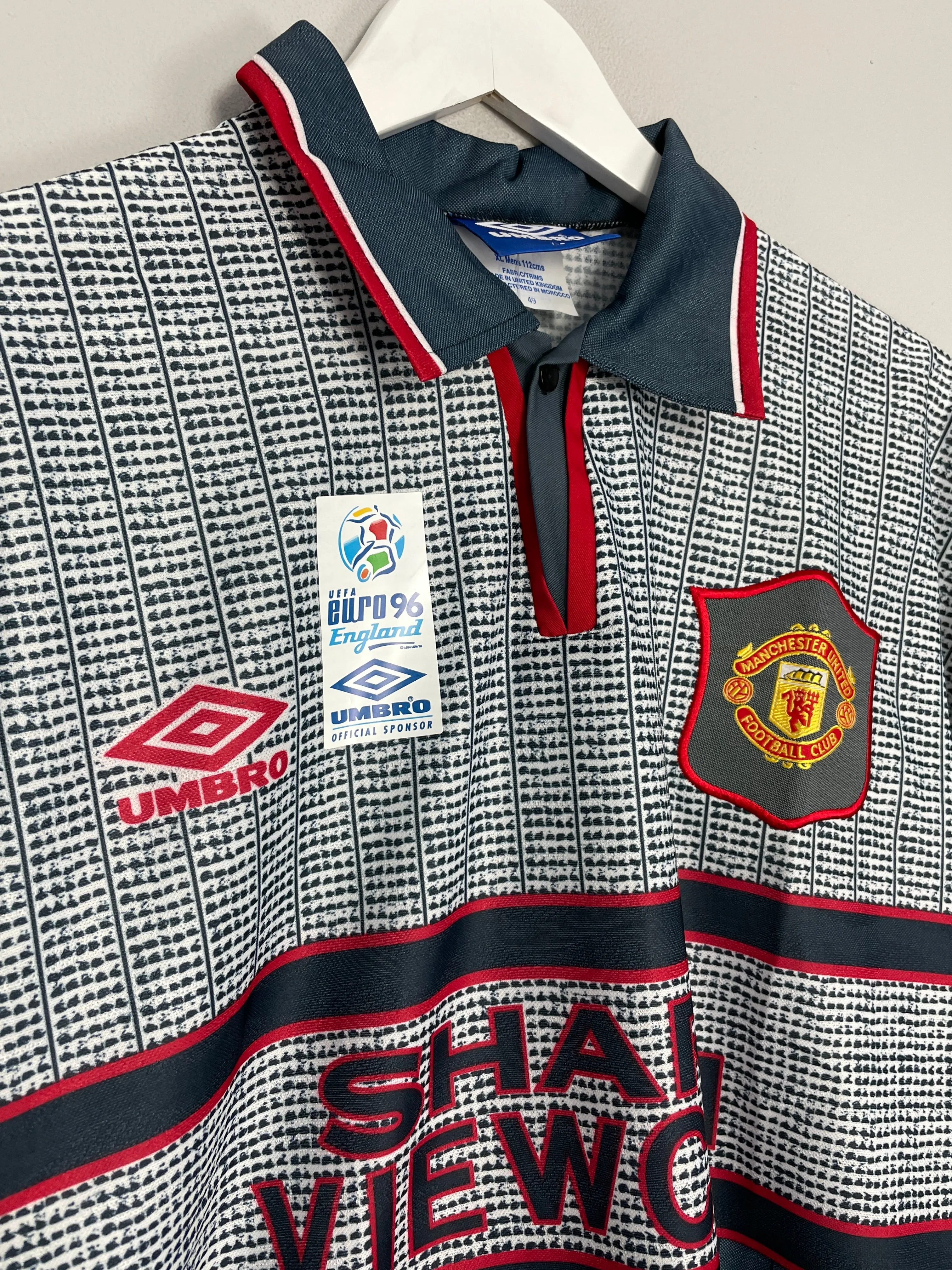 1995/96 MANCHESTER UNITED CANTONA #7 *BNWT* AWAY SHIRT (XL) UMBRO