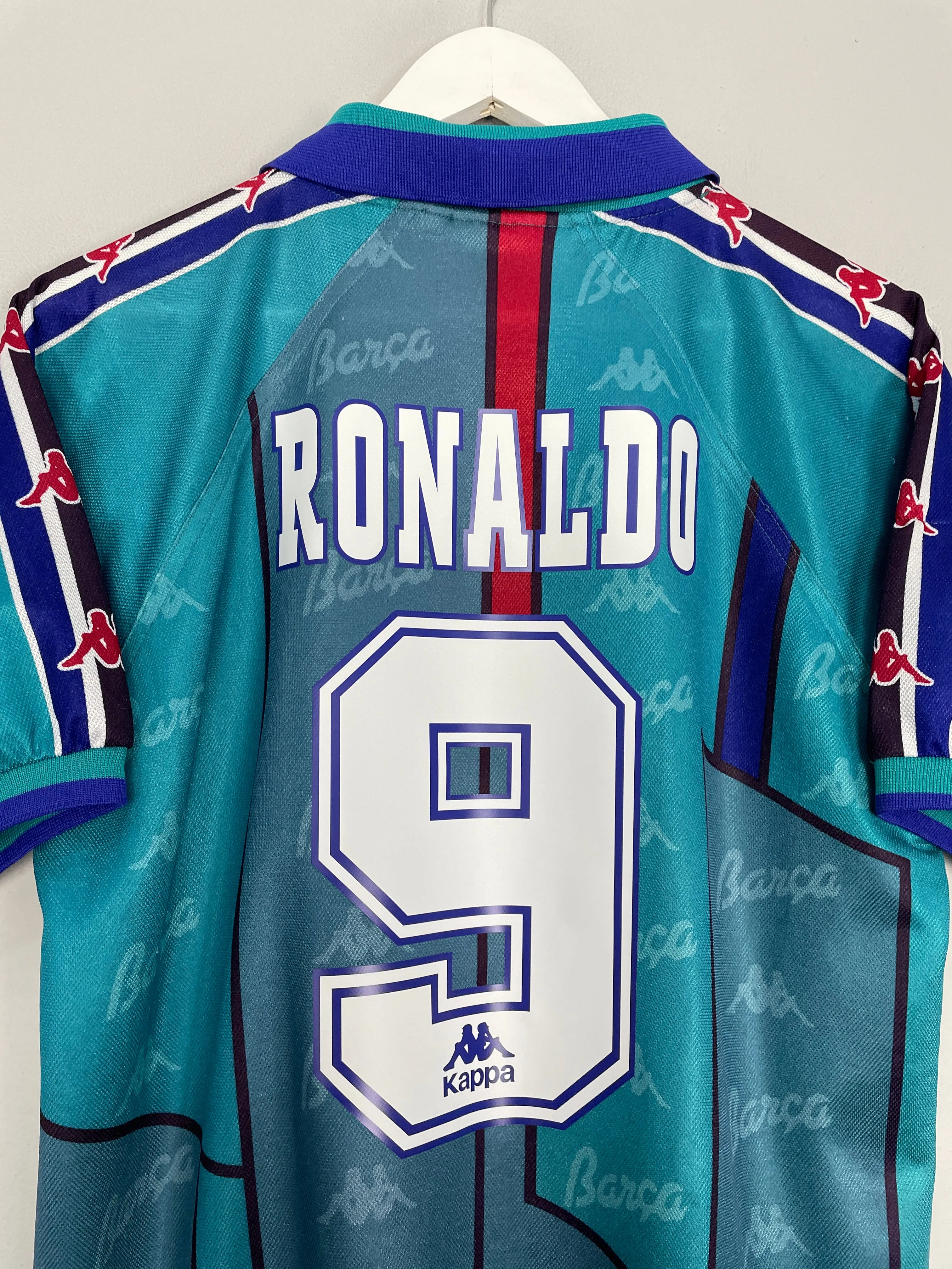 1995/97 BARCELONA RONALDO #9 AWAY SHIRT (S) KAPPA