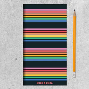 2025-2026 Retro Stripe Small Monthly Pocket Planner