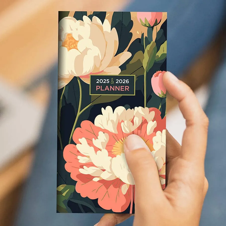 2025-2026 Spring Peony Small Monthly Pocket Planner