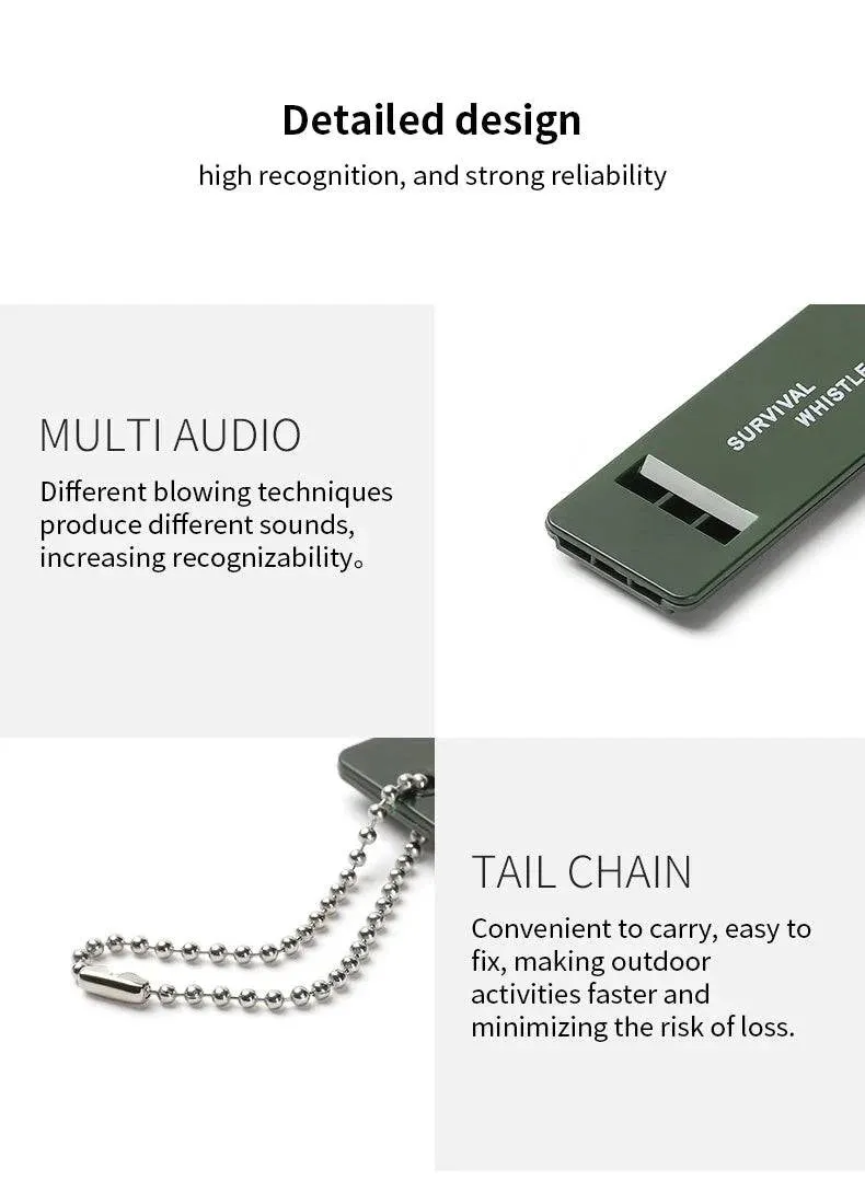 3-Frequency Whistle High Decibel Survival Portable Outdoor Multiple Audio Whistle Camping Emergency Hiking Accessories Edc Tool