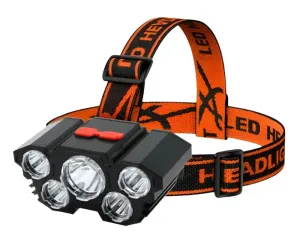 5 LED Flashlight Rechargeable with Built in 18650 Battery Strong Light Camping Adventure Fishing Head Light Headlamp