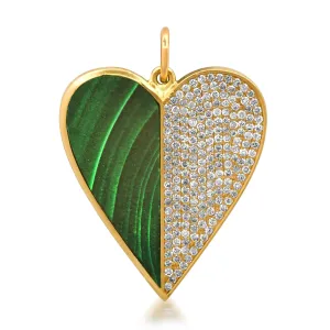 50/50 Diamond & Gemstone Heart Charm