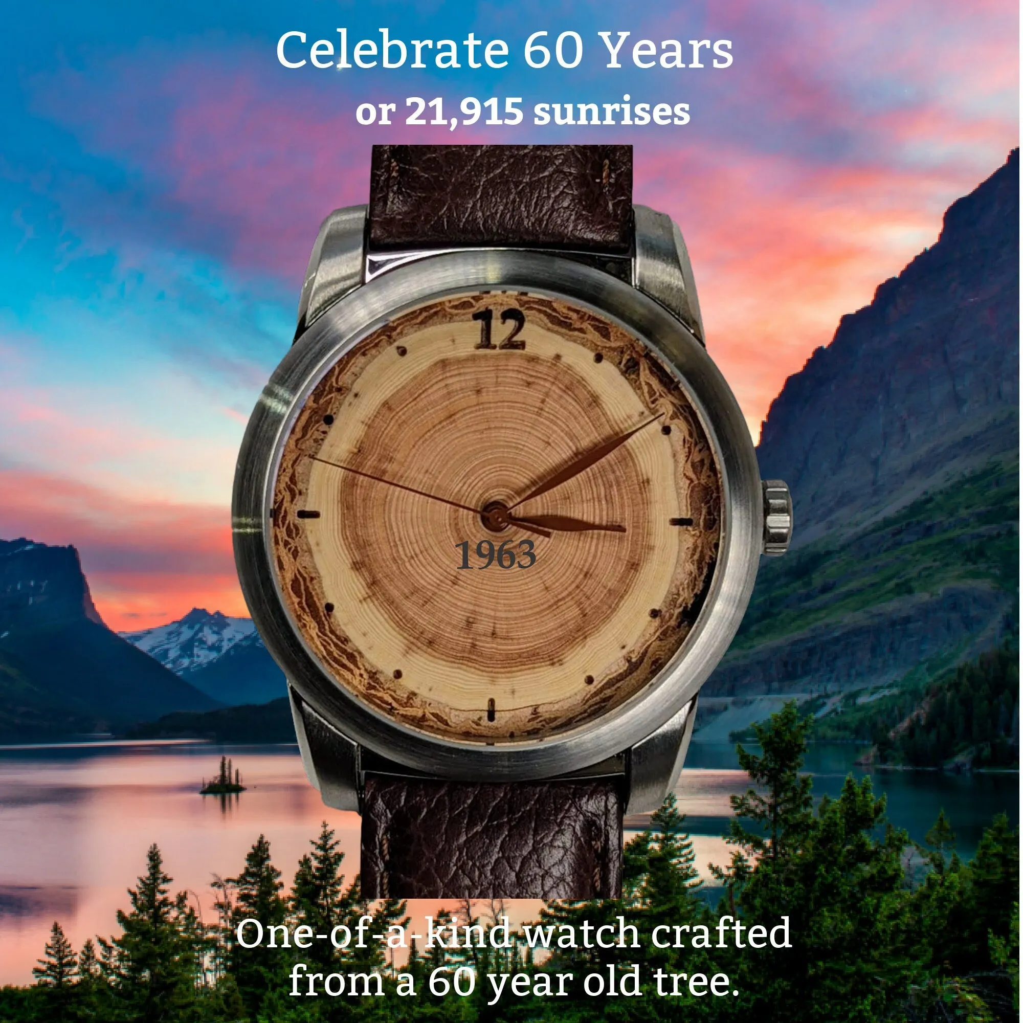 60th Birthday Gift  Watch For Him or 60th Anniversary Gift for Parents