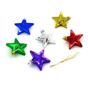 6Pcs  Christmas Star Gift Home Party Pendant Decoration Ornaments