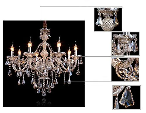 8 Lights Crystal Chandelier Modern Luxurious 31x28 Inch