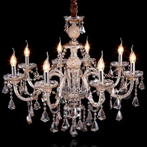 8 Lights Crystal Chandelier Modern Luxurious 31x28 Inch