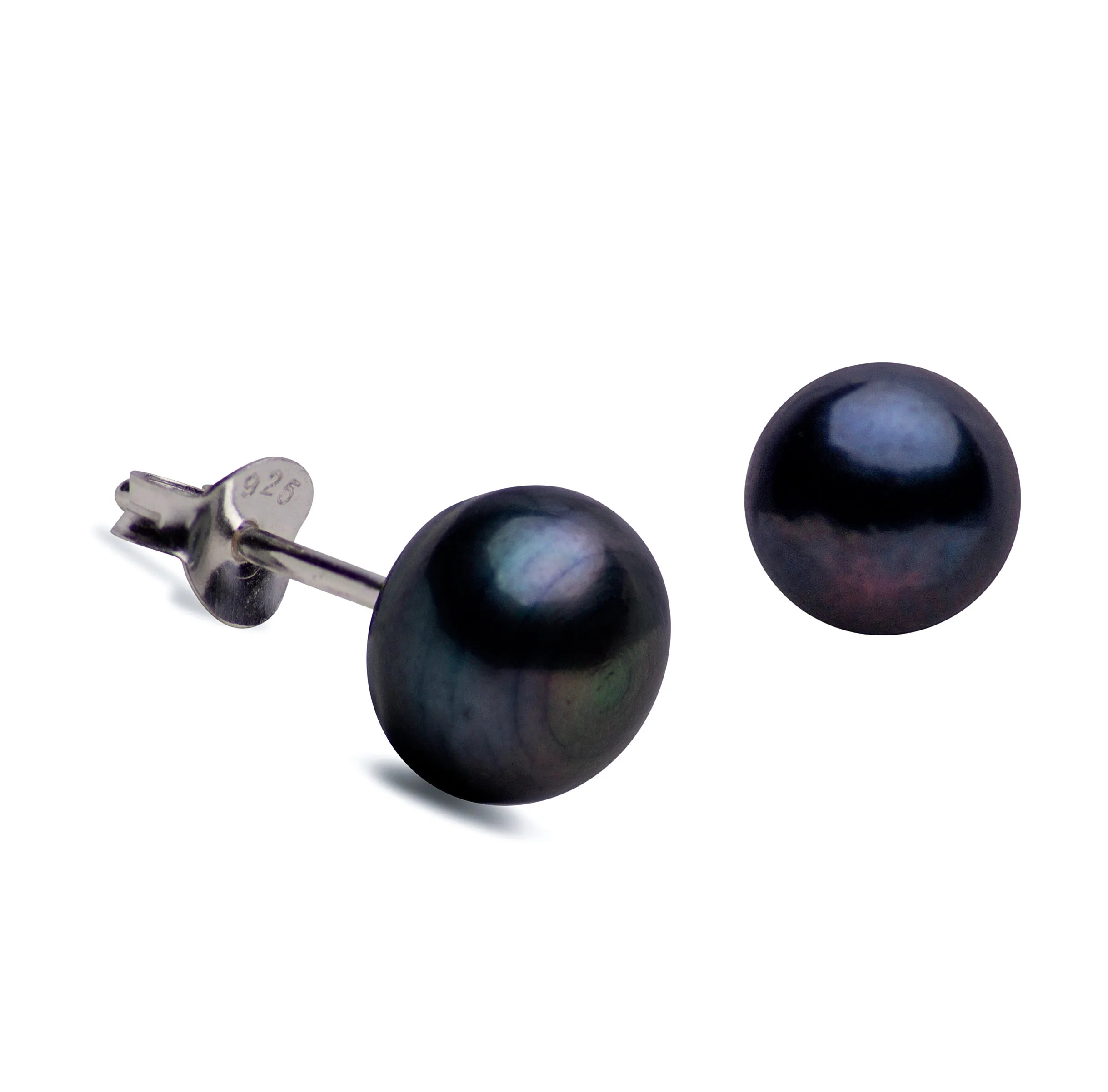 8 mm Black Pearl Earrings