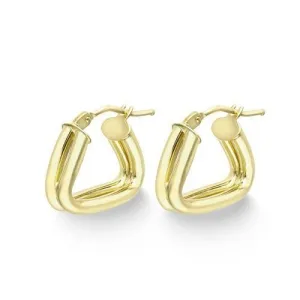 9ct Gold 15mm Triangle Hoop Earrings