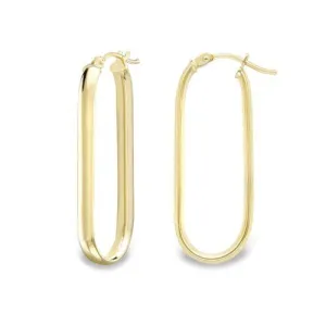 9ct Gold 27mm Oval Hoop Earrings