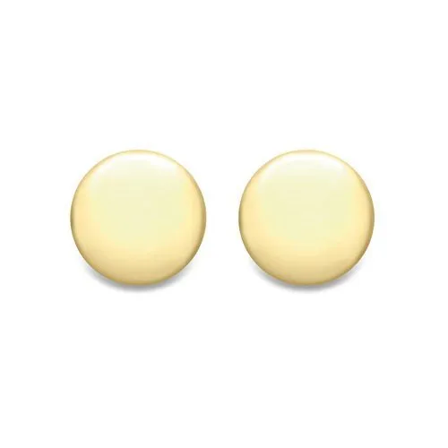 9ct GOLD Earrings Women's Round Polished Button Studs 10mm 1.40g GIFT BOX