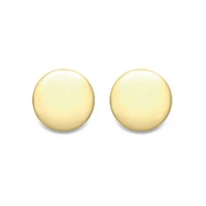 9ct GOLD Earrings Women's Round Polished Button Studs 10mm 1.40g GIFT BOX