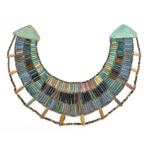 A rare Egyptian Faience Broad Collar Necklace, Late Old Kingdom, ca. 2345–2181 BCE