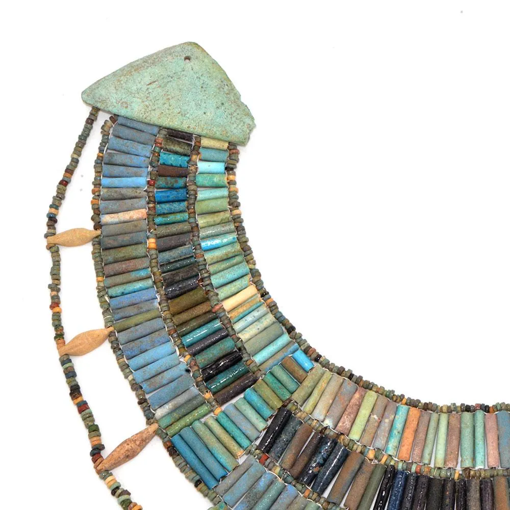 A rare Egyptian Faience Broad Collar Necklace, Late Old Kingdom, ca. 2345–2181 BCE