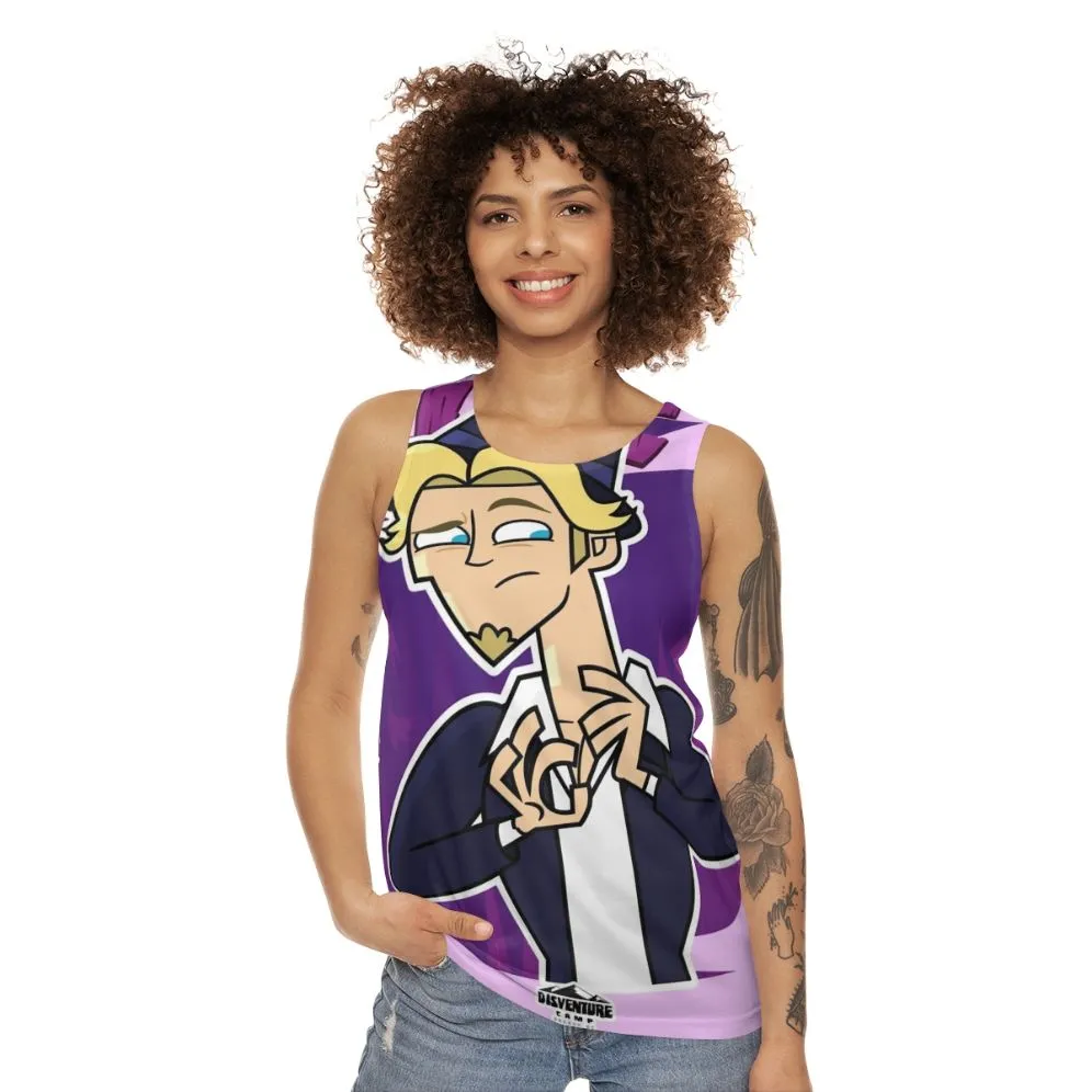 Adventure Camp Unisex Tank Top with Cartoon Characters