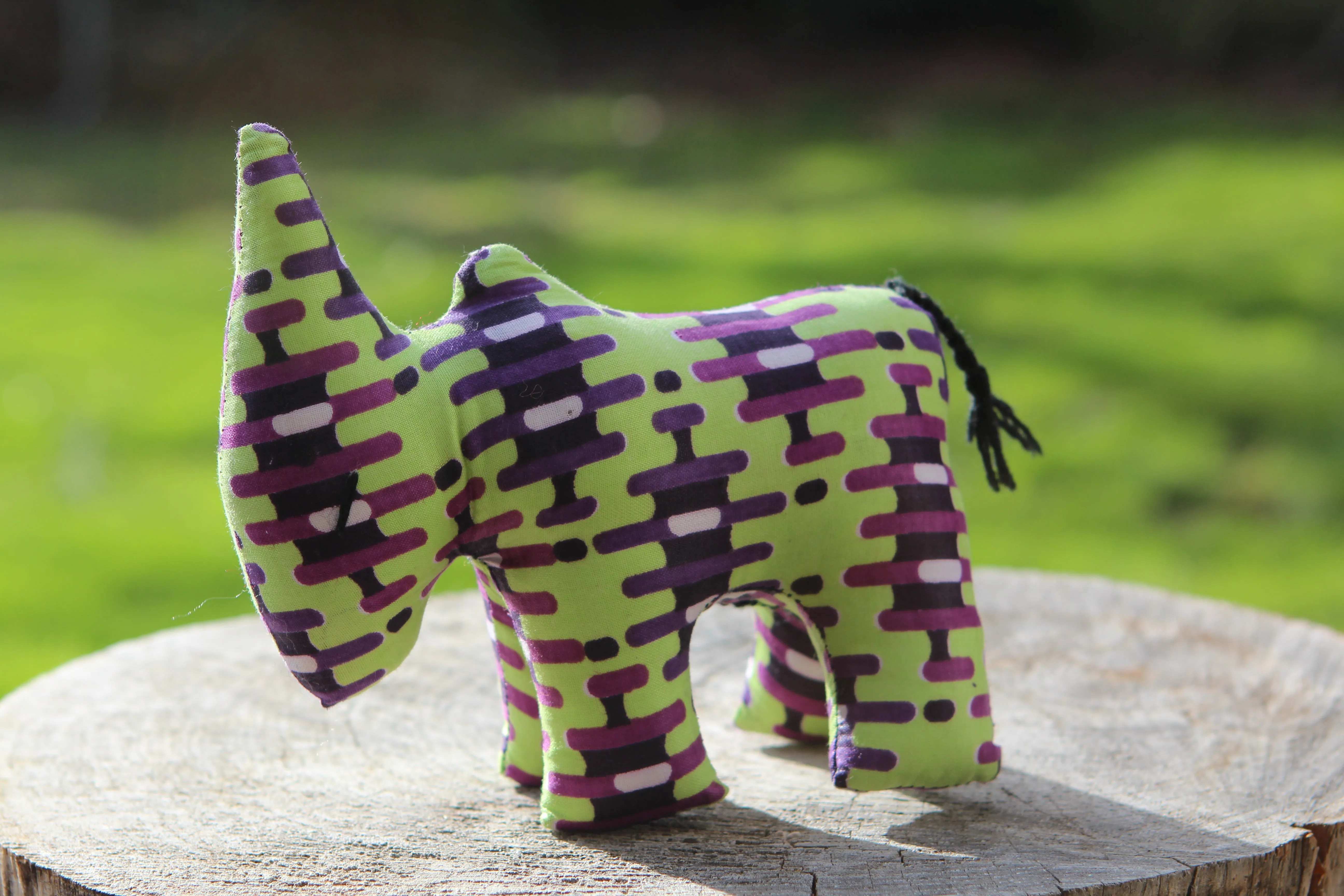 African Animal - Purple & Green Rhino