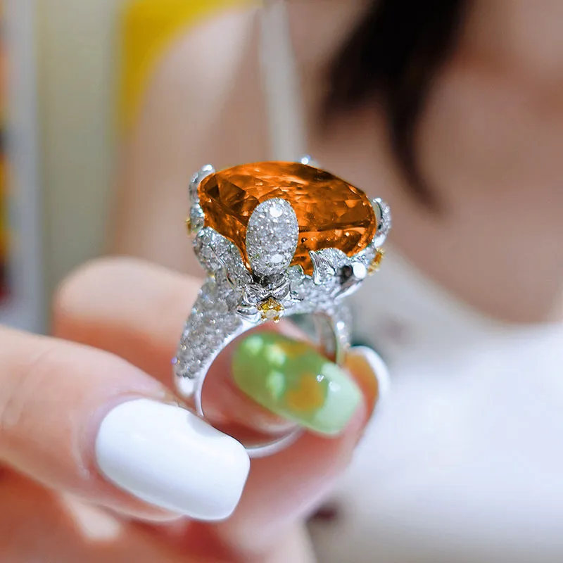 Aish Luxurious Fanta Color Adjustable Ring