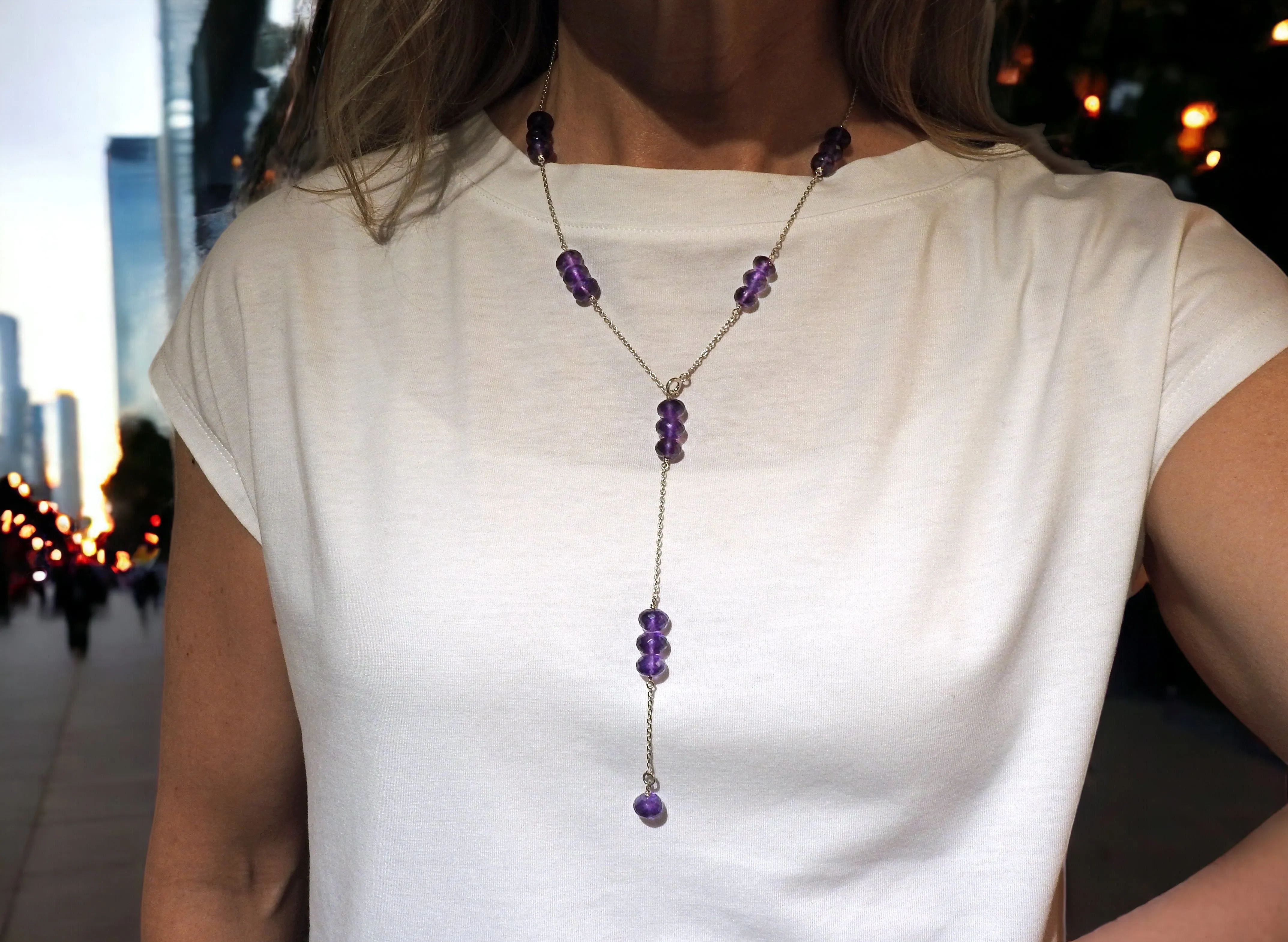 Amethyst chain strand