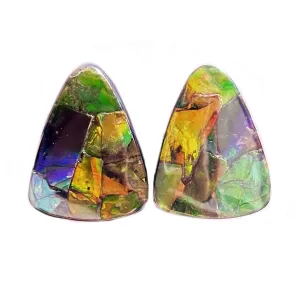 Ammolite Triangular Cabochons 24mm - 1 pair