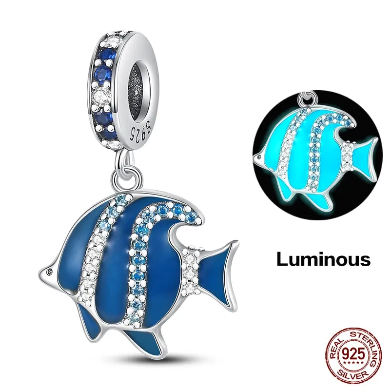 Angel Fish Luminous Charm Beads (Glows in the dark)