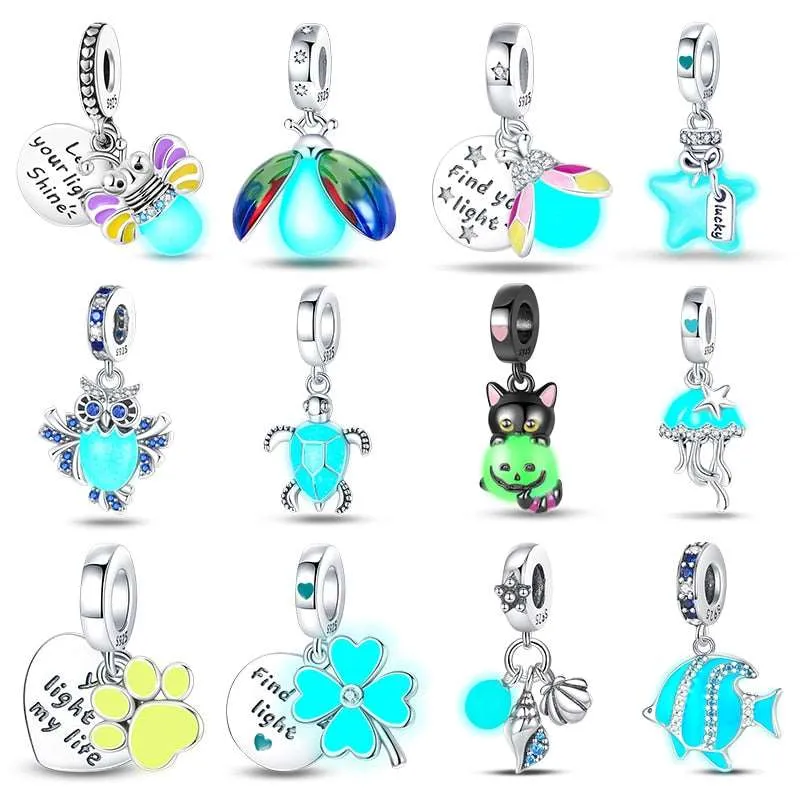 Angel Fish Luminous Charm Beads (Glows in the dark)