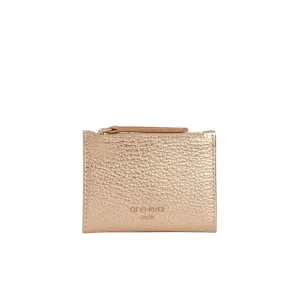 ANN KURZ Mini thin wallet metallic rose women