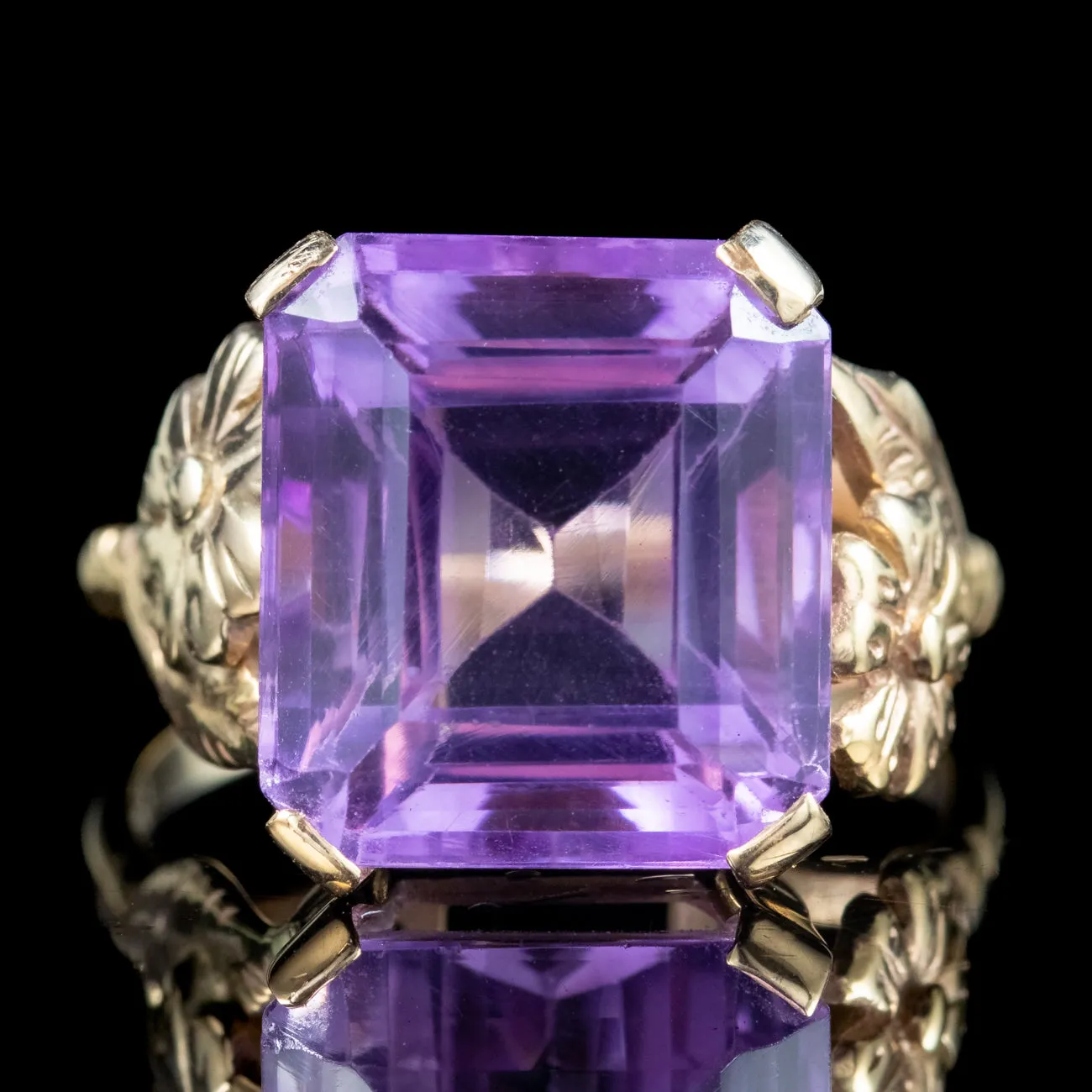 Antique Art Deco Amethyst Ring 9.8ct Amethyst