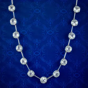 Antique Art Deco Silver Paste Riviere Necklace