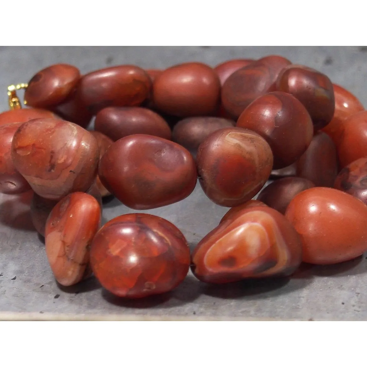 Antique Carnelian Bead Necklace