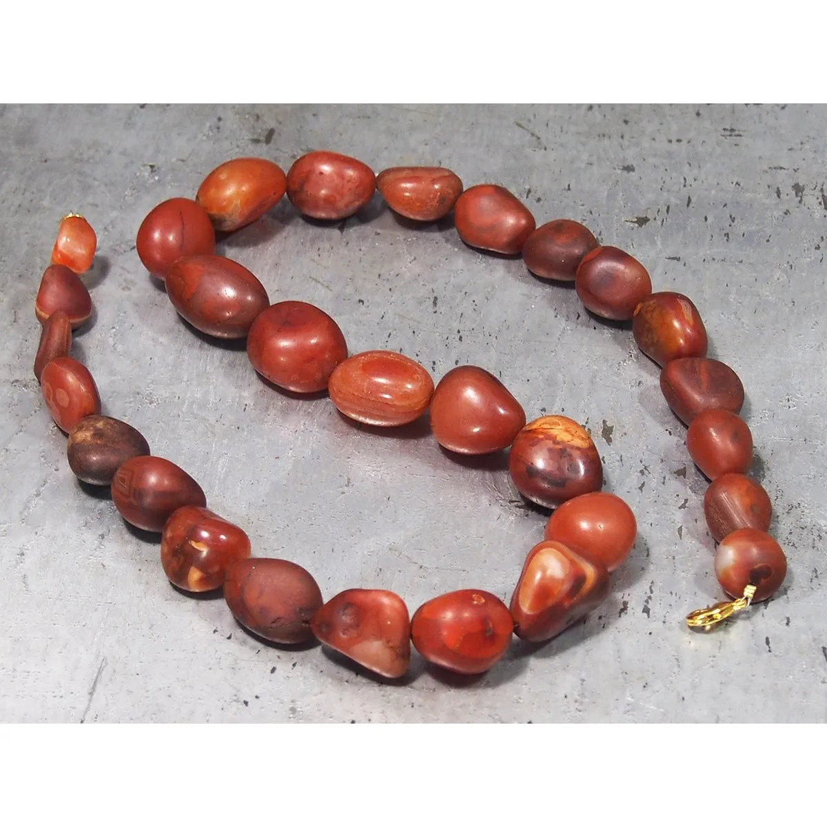 Antique Carnelian Bead Necklace