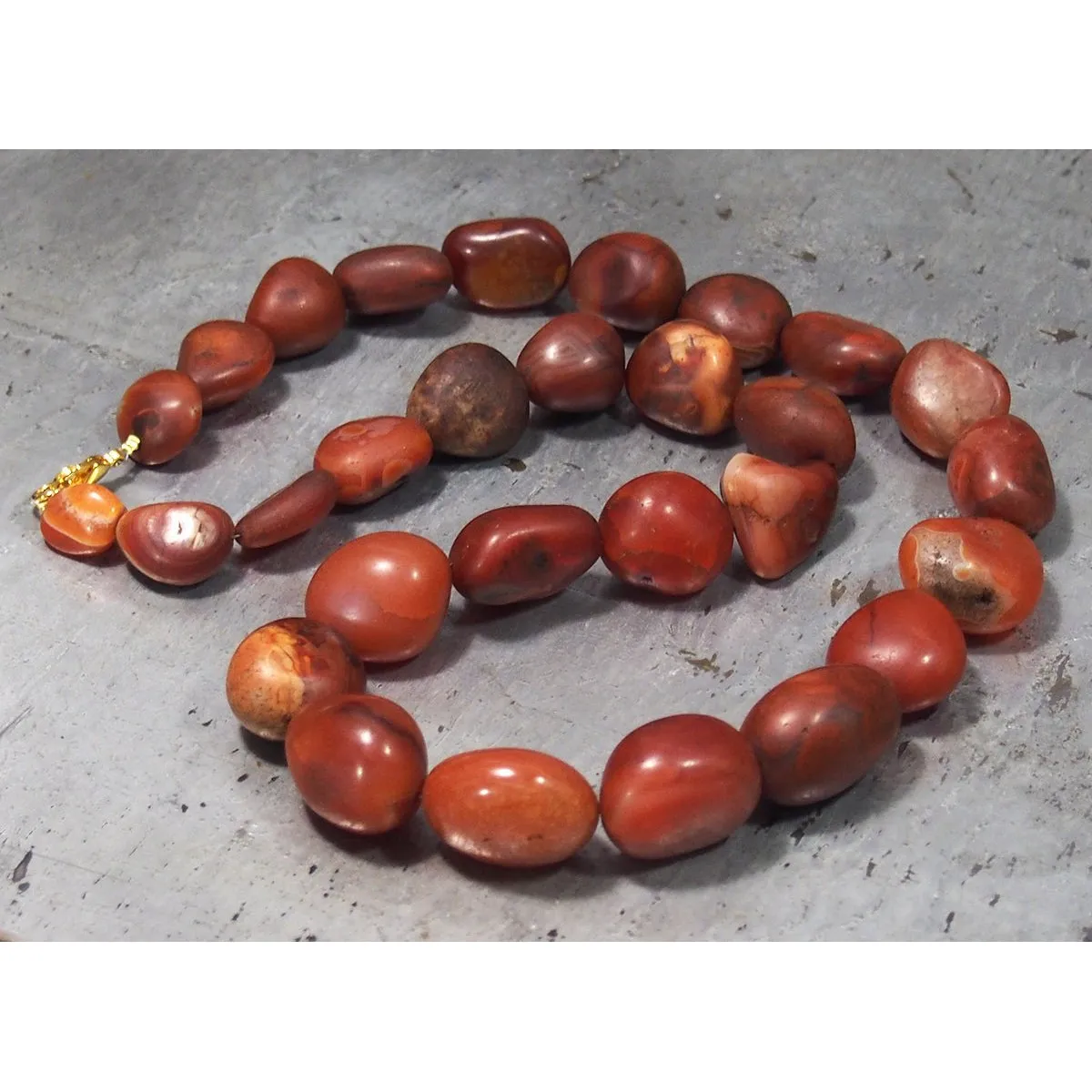 Antique Carnelian Bead Necklace