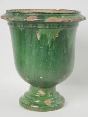 Antique Castelnaudary Green Glazed Planter 15"