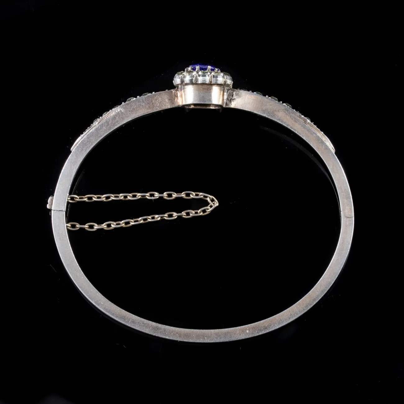 Antique French Victorian Paste Bangle Sterling Silver Circa 1900