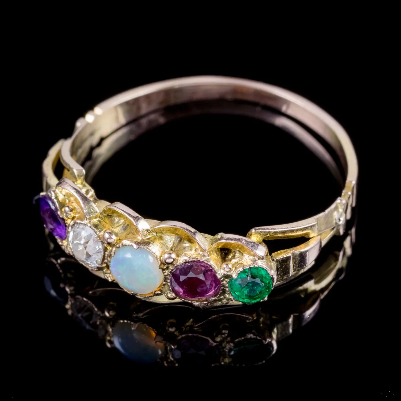 Antique Victorian 18Ct Gold Adore Ring Circa 1900