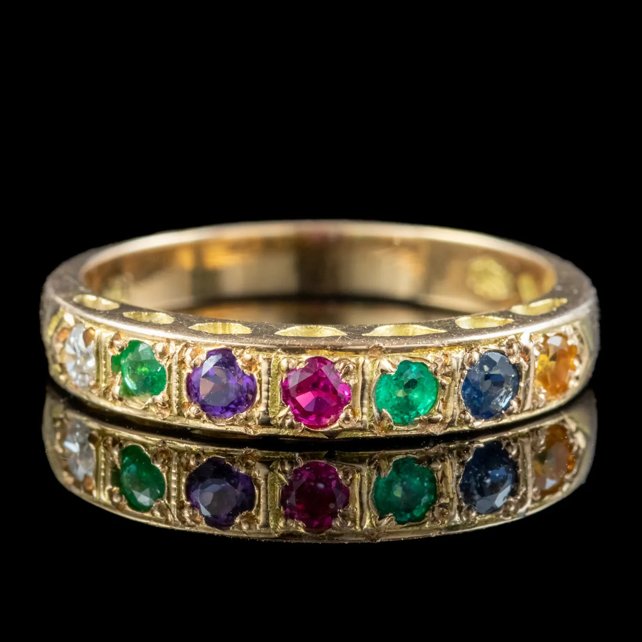 Antique Victorian Dearest Gemstone Acronym Ring