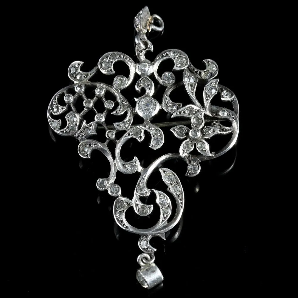 Antique Victorian Paste Pendant Brooch Circa 1880