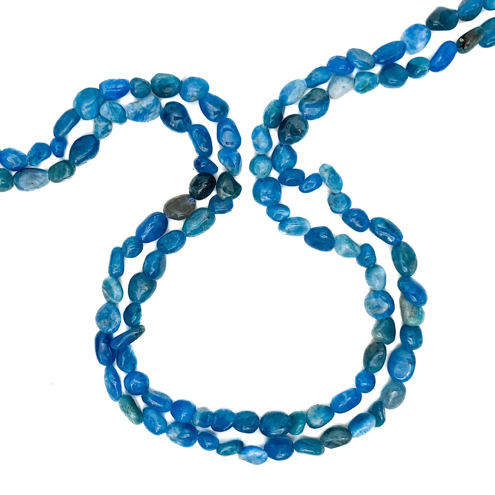 Apatite Small Smooth Pebbles Bead Strand