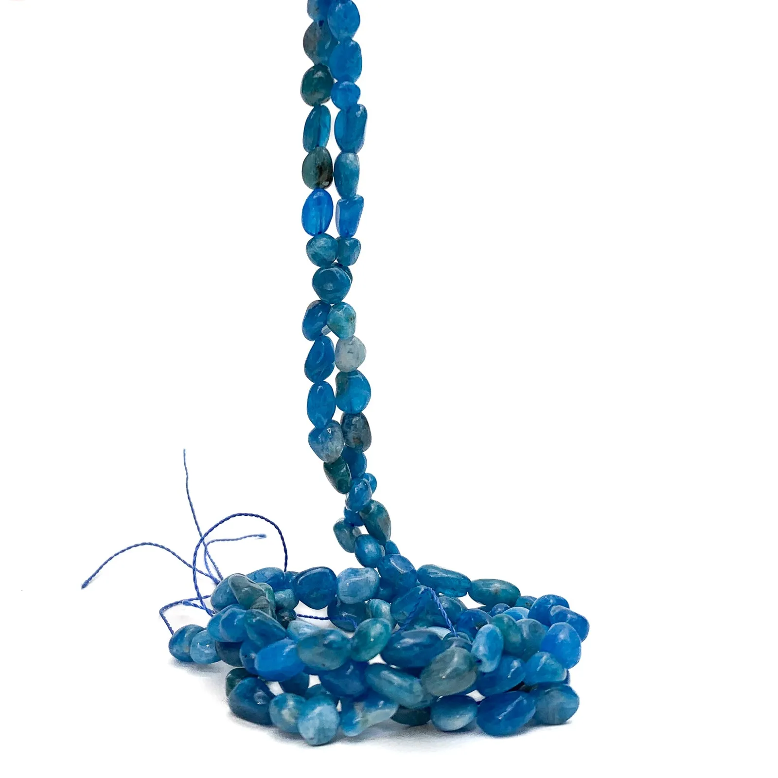 Apatite Small Smooth Pebbles Bead Strand