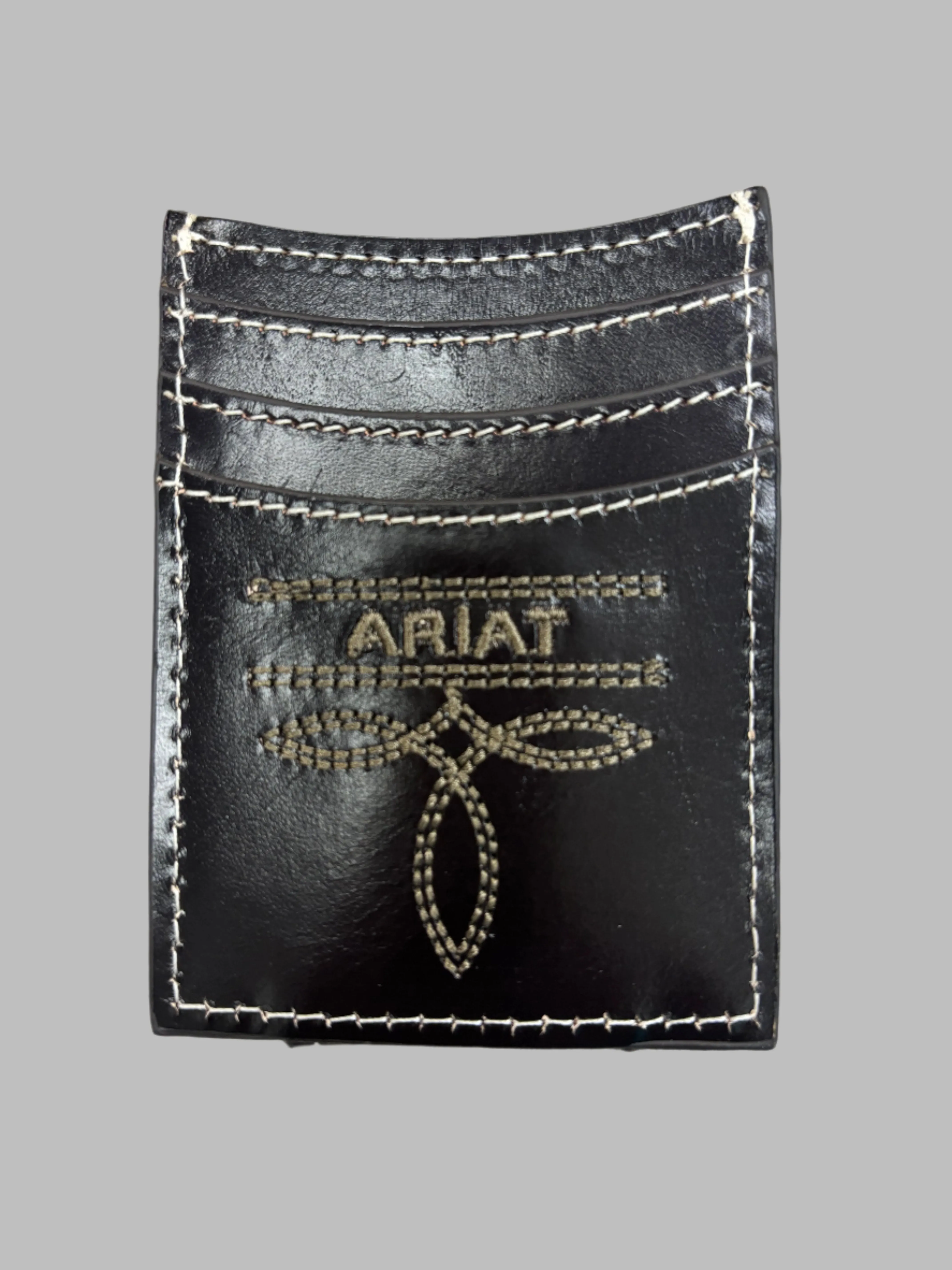 Ariat Mens Brown Sunburst & Basketweave Leather Magnetic Card Case A3557444