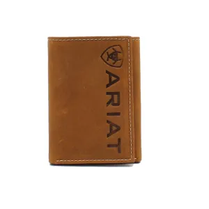 Ariat Men's Medium Brown Vertical Logo Trifold Wallet A3545344