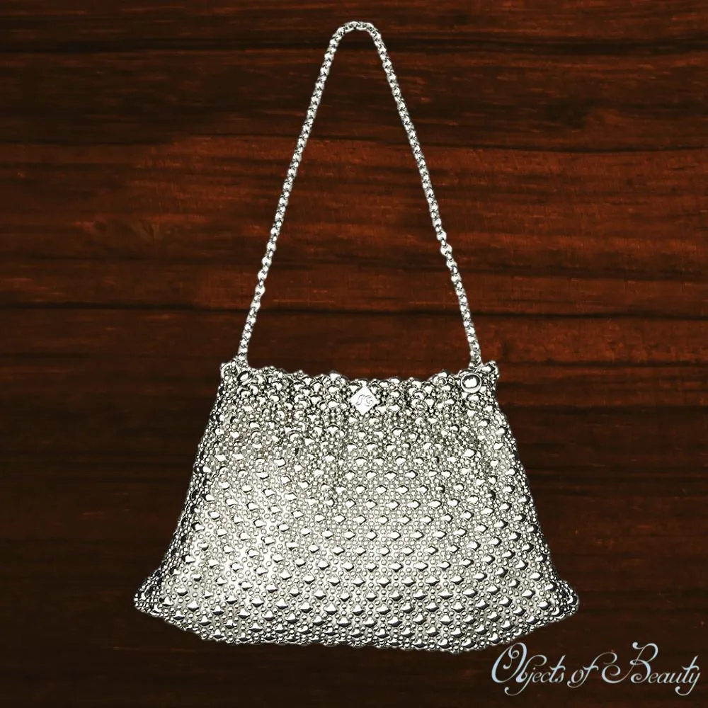 Arielle Metal Mesh Purse | SG Liquid Silver