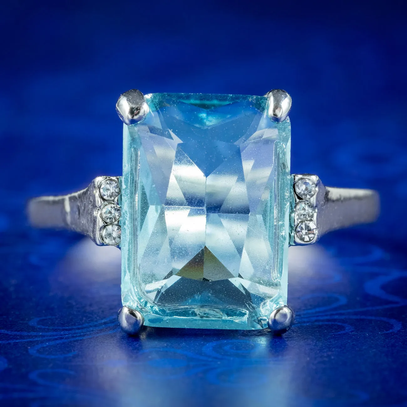 Art Deco Style Blue Paste Ring