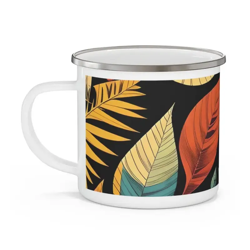 Autumn Leaves Enamel Camping Mug - Embrace the Season!