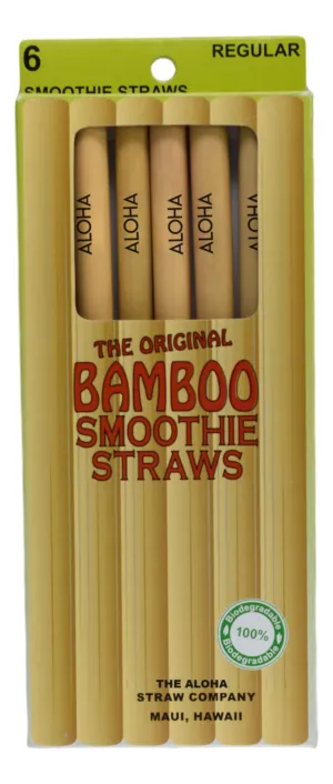 Bamboo Straw | Aloha Straw Company | 6 Pack | Smoothie Boba