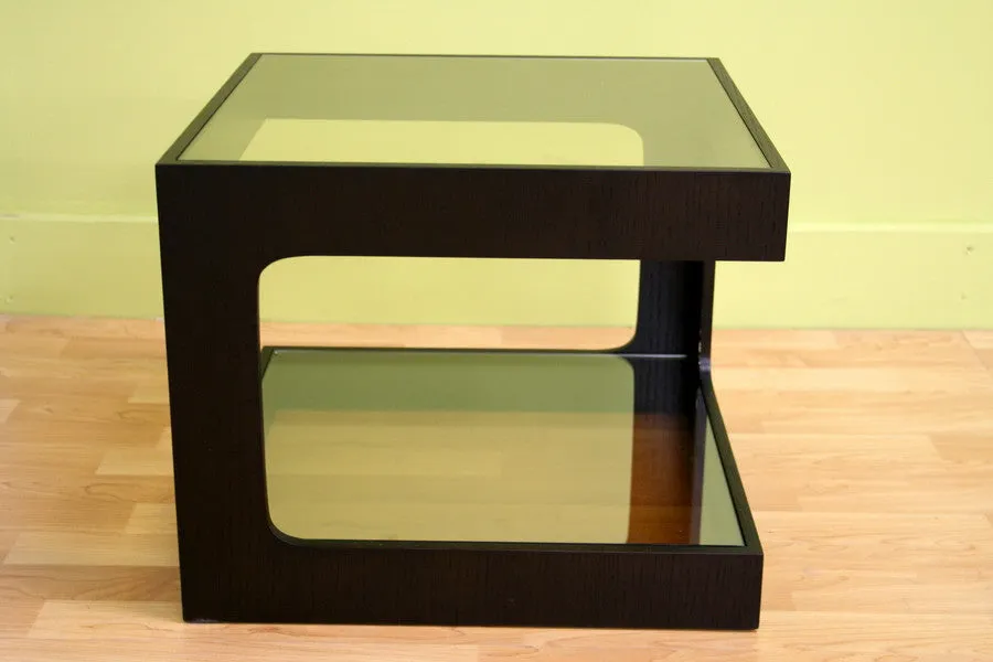 Baxton Studio Clara Glass Square Side Table