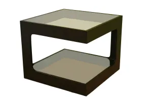 Baxton Studio Clara Glass Square Side Table